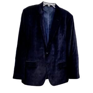 Paolo Solari Black Suit Jacket Mens 40R Athletic Fit  Plaid Velvet Classic Coat